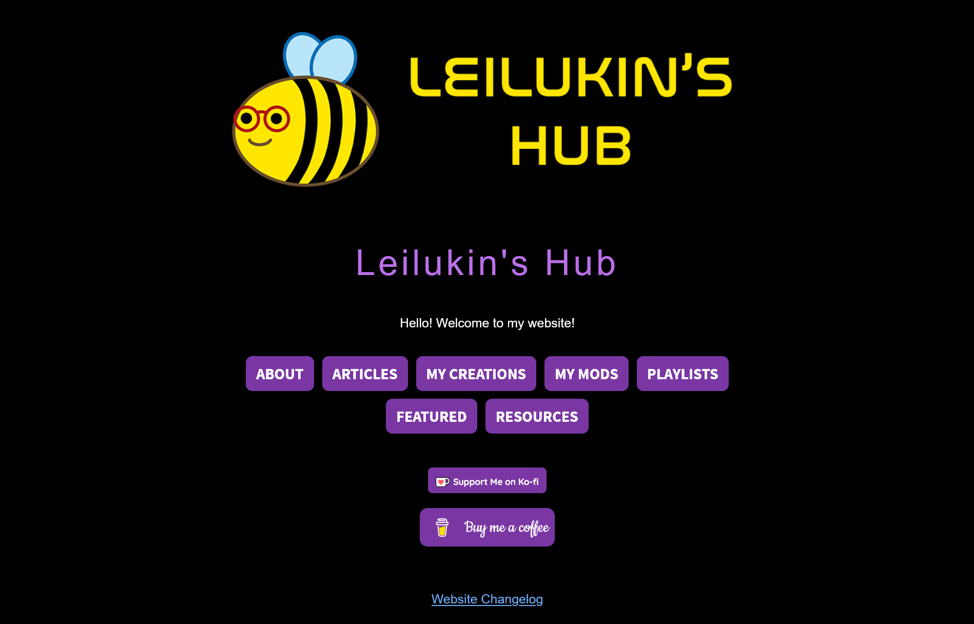 Leilukin's Hub index page during the site's launch on 11 September 2022